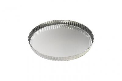 GOBEL Tourti&egrave;re Ronde Cannel&eacute;e - Fer Blanc - Fond Fixe - &Oslash;280/270 Mm H25 Mm