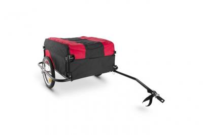 DURAMAXX Mountee remorque de v&eacute;lo 130l 60 kg tige m&eacute;tal noir-rouge