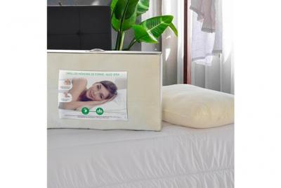 OLYMPE LITERIE  Oreiller 30x50 cm ALOE VERA M&eacute;moire de forme Ferme