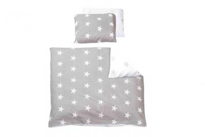 GENERIQUE Parure de lit b&eacute;b&eacute; little stars gris/blanc - 100x135