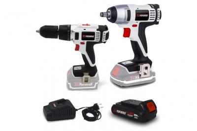 X PERFORMER Perceuse visseuse percussion + Bouloneuse 20V LITHIUM XP2CID20LI - Mandrin Auto + Batterie 2 Ah et chargeur