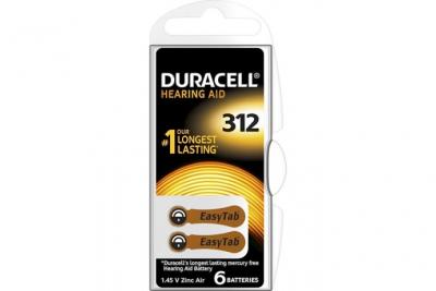 3M Duracell Set de 6 Piles Auditives Zinc-Air Type 312