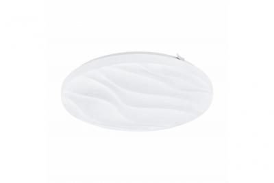 EGLO Benariba plafonnier led en verre &agrave; motifs blanc