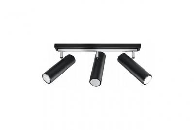 PLANETE DISCOUNT Sollux Direzione - Barre De Projecteur &Agrave; 3 Lumi&egrave;res Noir, Gu10
