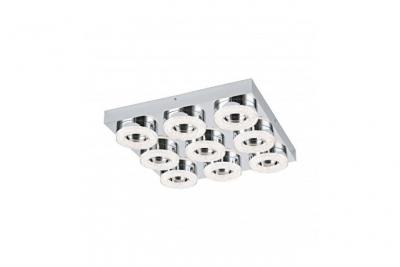 EGLO Plafonnier FRADELO 9 ampoules chrome abat jour chrome