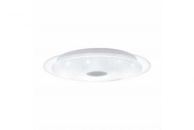 EGLO Lanciano plafonnier led d&eacute;coratif encastr&eacute; blanc, transparent cct, t&eacute;l&eacute;commande incluse