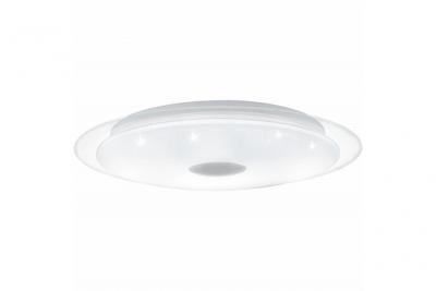 EGLO  - plafond led lanciano 1 cristaux blancs transparents et blanc, chrome &Oslash;56cm h: 8cm