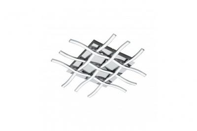EGLO Plafonnier LASANA 1 chrome abat jour blanc hauteur 6,5 Cm