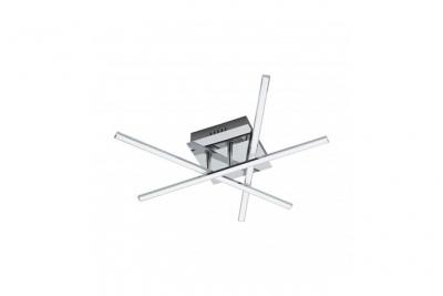 EGLO Plafonnier LASANA 1 chrome abat jour blanc hauteur 9,5 Cm