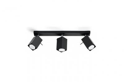 SOLLUX LIGHTING Plafonnier en acier noir Merida 3 - Sollux