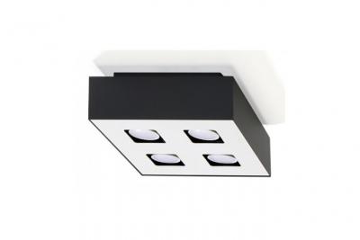 PLANETE DISCOUNT Plafonnier MONO acier noir & blanc 4 ampoules
