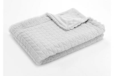 AMADEUS Plaid chevron 130x170 gris clair -  - Gris - Polyester