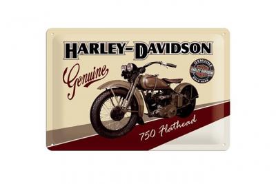 NOSTALGIC ART Plaque m&eacute;tal Harley Davidson Genuine