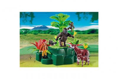 Playmobil 5415 Wild Life Gorilles et okapis avec v&eacute;g&eacute;tation