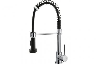 ESSEBAGNO  9013819 Plimo mitigeur &eacute;vier &agrave; douchette chrom&eacute; noir