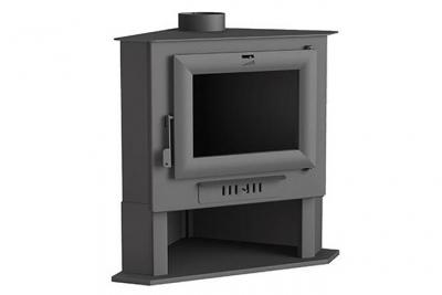 FM CALEFACCION Po&ecirc;le &agrave; bois d'angle FM en acier 9.5kW Double combustion