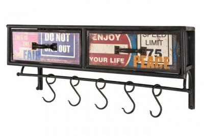 Haku M&ouml;bel Porte-Manteau Mural, M&eacute;tal, Vintage, L 77 X P 24 X H 34 cm