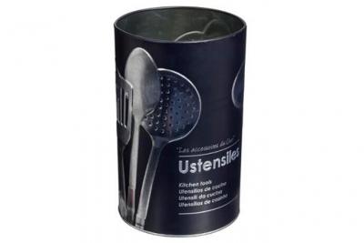 PARIS PRIX  - Pot &agrave; ustensiles de cuisine ""Relief II"" 17,5cm Noir