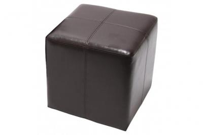 MENDLER Pouf d&eacute;, tabouret Onex, cuir, 36x36x36cm, marron