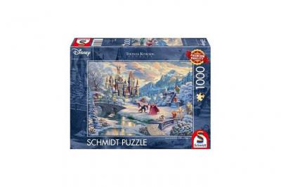 SCHMIDT SPIELE  - Disney, La belle et la b&ecirc;te Enchantement hivernal - Puzzle - 1000 pi&egrave;ces