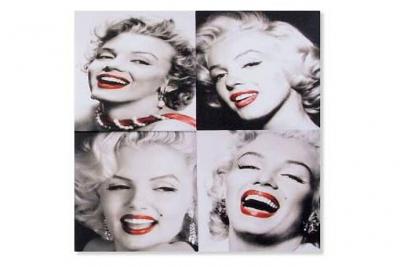  Quadriptyque en toile et bois marilyn 60 x 60 cm
