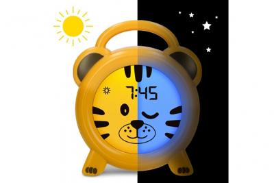 ALECTO R&eacute;veil enfants p&eacute;dagogique et veilleuse  BC100TIGER Blanc