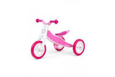 MILLY MALLY  Look Draisienne V&eacute;lo en bois 2 en 1 Hearts