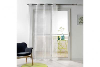 Rideau Voilage Maille ""Cadria"" 140x240cm Blanc