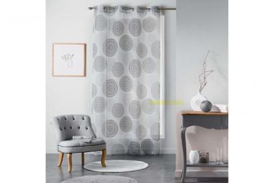 Rideau Voilage ""Romana"" 140x240cm Blanc & Noir