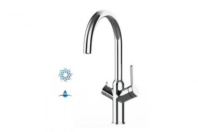 VIZIO Robinet de cuisine 4 voies chrom&eacute; bec pivotant 360&deg; pour filtres &agrave; eau/gaz&eacute;ification VZBF211300