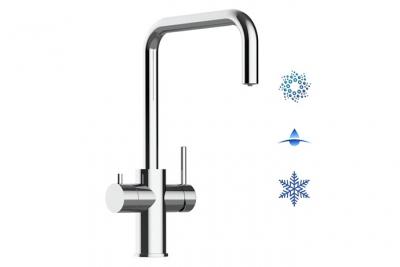 VIZIO Robinet de cuisine 5 voies en acier inox chirurgical poli - bec pivotant 360&deg; VZFX511400