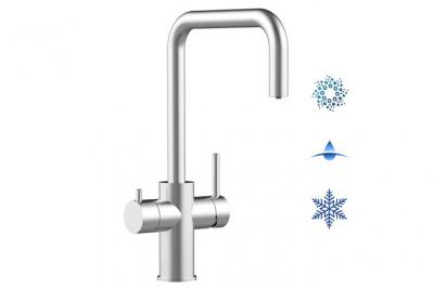 VIZIO Robinet de cuisine 5 voies en acier inox chirurgical bross&eacute; - bec pivotant 360&deg; VZFX511480
