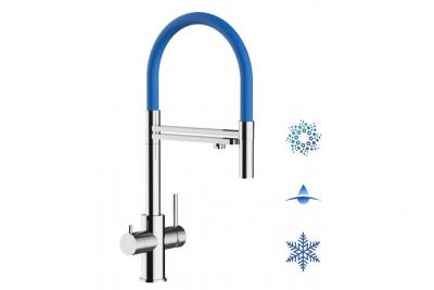 VIZIO Robinet de cuisine 5 voies en acier inox chirurgical poli - douche 2jets d&eacute;tachable VZFX518104