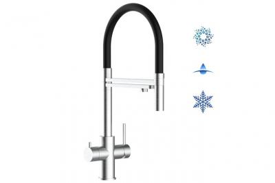 VIZIO Robinet de cuisine 5 voies en acier inox chirurgical bross&eacute; - douche 2jets d&eacute;tachable VZFX518182