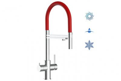 VIZIO Robinet de cuisine 5 voies en acier inox chirurgical bross&eacute; - douche 2jets d&eacute;tachable VZFX518183