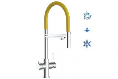 VIZIO Robinet de cuisine 5 voies en acier inox chirurgical bross&eacute; - douche 2jets d&eacute;tachable VZFX518185