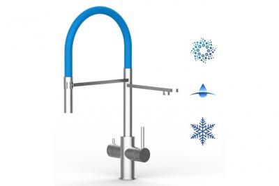 VIZIO Robinet de cuisine 5 voies en acier inox chirurgical bross&eacute; - douche 2jets d&eacute;tachable VZFX518187