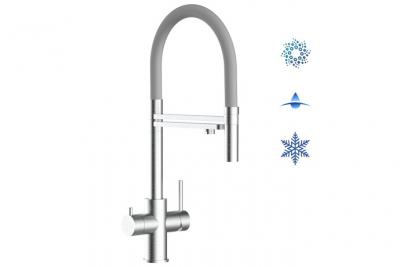 VIZIO Robinet de cuisine 5 voies en acier inox chirurgical bross&eacute; - douche 2jets d&eacute;tachable VZFX518188