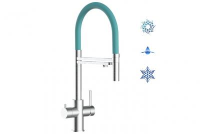 VIZIO Robinet de cuisine 5 voies en acier inox chirurgical bross&eacute; - douche 2jets d&eacute;tachable VZFX518189