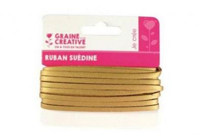GRAINE CREATIVE Ruban Su&eacute;dine Dor&eacute; - 4 mm x 4,5 m - Graine Cr&eacute;ative - couleur variant