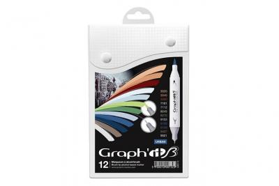 GRAPH IT GRAPH'IT Brush Set de 12 Marqueurs double pointe - Urban Colors