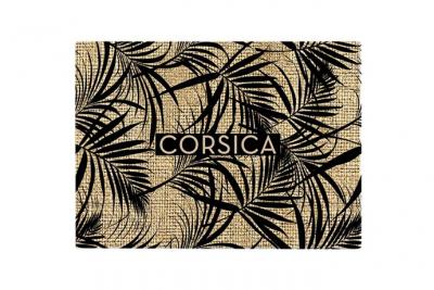 CORSE Set de table rectangulaire en toile de jute  Feuillage