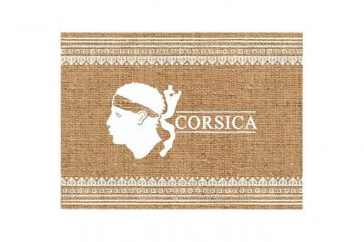 SUD TRADING Set de table rectangulaire en toile de jute T&ecirc;te de Maure