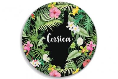  Cadoons Set de table rond PVC tiss&eacute; CORSICA