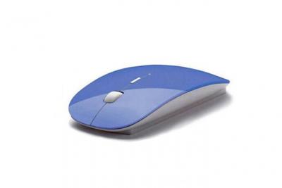 GENERIQUE Souris Ultra Plate pour MAC Sans Fil USB Universelle Capteur Optique 3 Boutons Couleurs (BLEU)