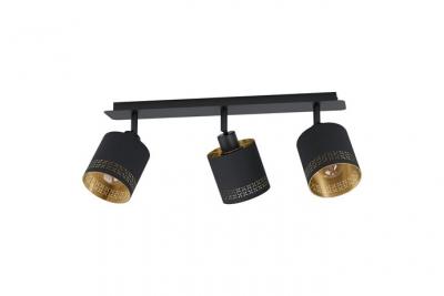 EGLO  Plafonnier Esteperra, noir/dor&eacute;, &agrave; 3 lampes