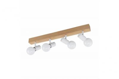 EGLO  33172 Spot, Bois, 60 W, Braun, Weiss