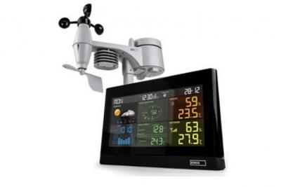 EMOS  - Station M&eacute;t&eacute;o Int&eacute;rieur Ext&eacute;rieur sans Fil avec Pluviom&egrave;tre et An&eacute;mom&egrave;tre Ext&eacute;rieur