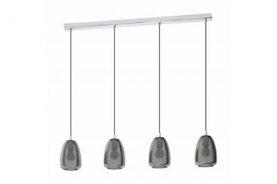 EGLO Suspension 4 lumi&egrave;res L.108 cm ALOBRASE verre noir