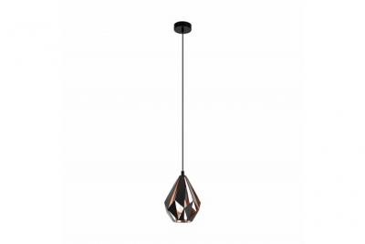 EGLO Light Pendant une carlton noir, le cuivre &Oslash;20,5cm h: 110cm